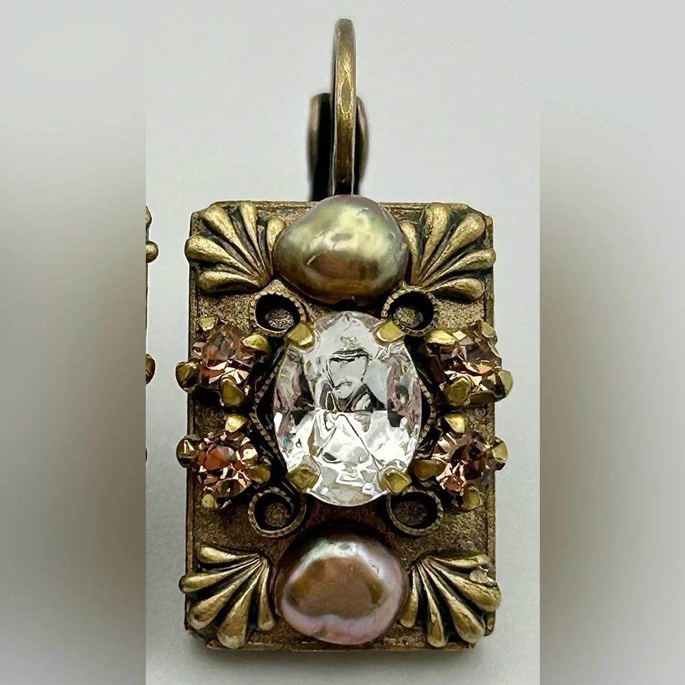 Michal Golan Gold Tone Pearl Earrings - Picture 6 of 13